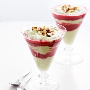 Trifle avocat-framboise Low Carb